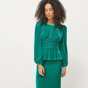 NWOT Rhode Aileen Velvet Top - Emerald